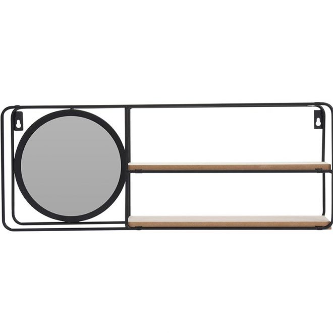 Wandrek met spiegel en twee schappen